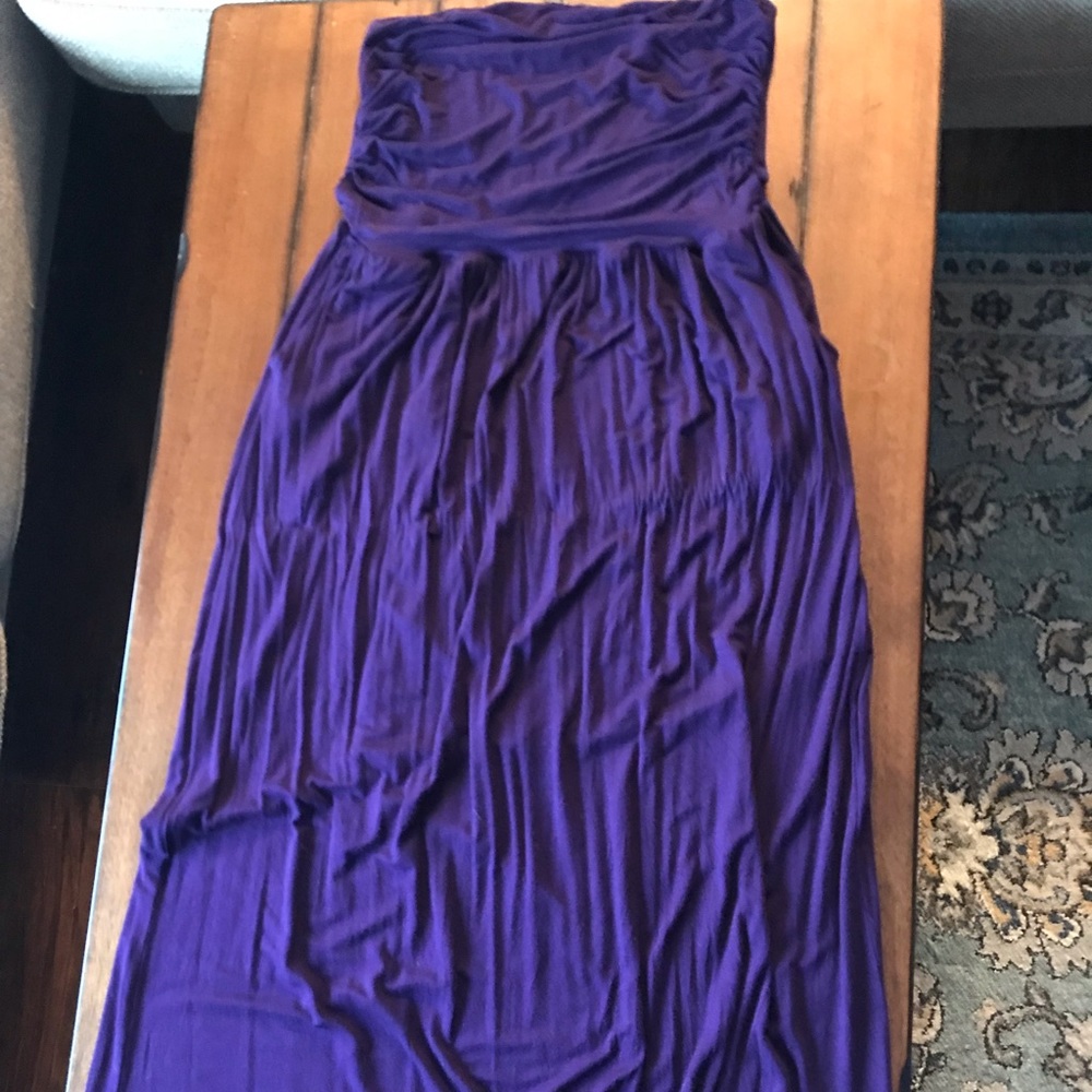Strapless Purple Maxi Dress